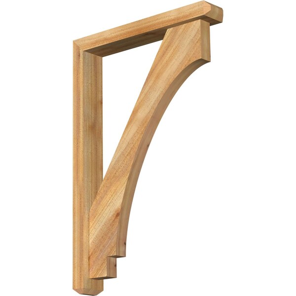 Ekena Millwork Imperial Craftsman Rough Sawn Bracket w/ Offset Brace, Western Red Cedar, 4"W x 24"D x 36"H BKT0402X24X36IMP04RWR - main